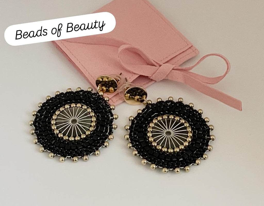 Beautiful Black Bead Earrings