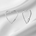 Sterling Silver Heart Hoop Earrings