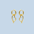 Gold Tone Heart Hoop Earrings