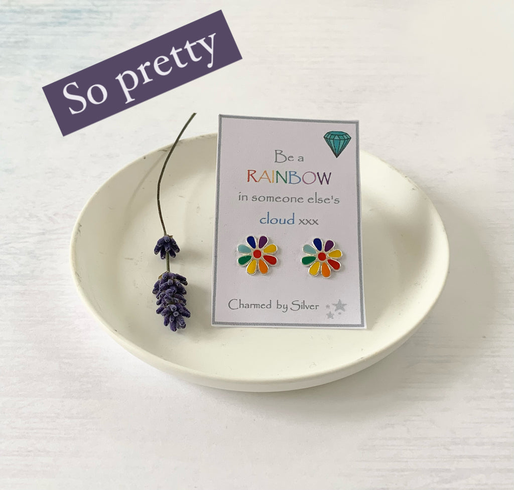 Rainbow Flower Earrings
