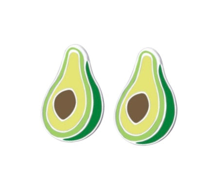 Sterling Silver Avocado Earrings - Avo great day