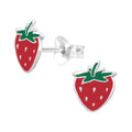 Sterling Silver Strawberry Earrings