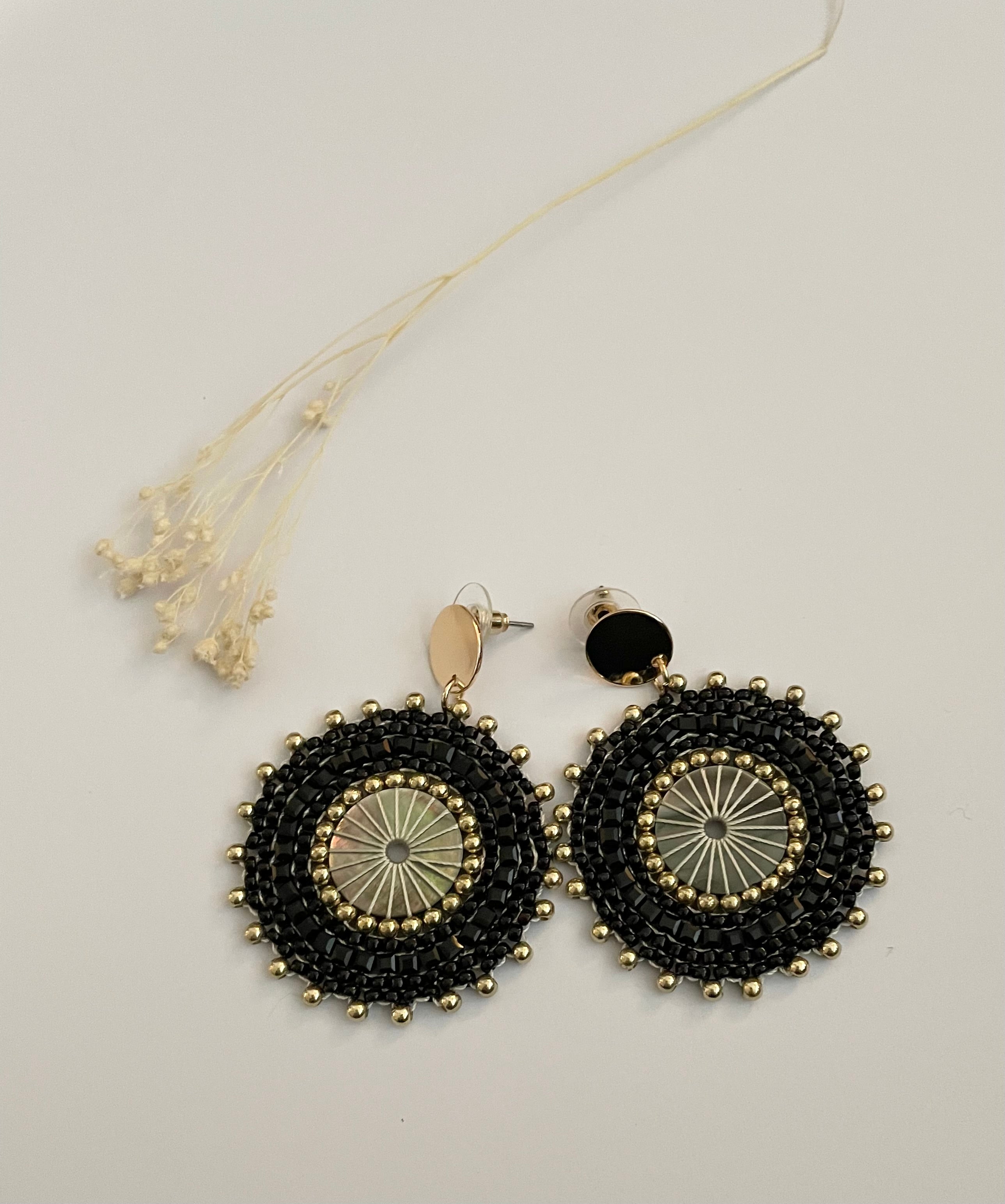Beautiful Black Bead Earrings