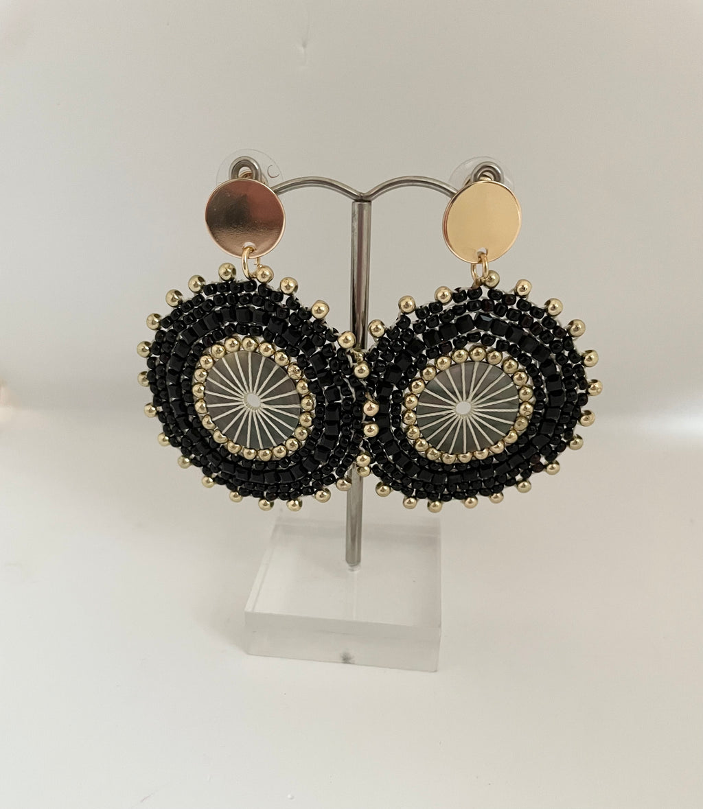 Beautiful Black Bead Earrings