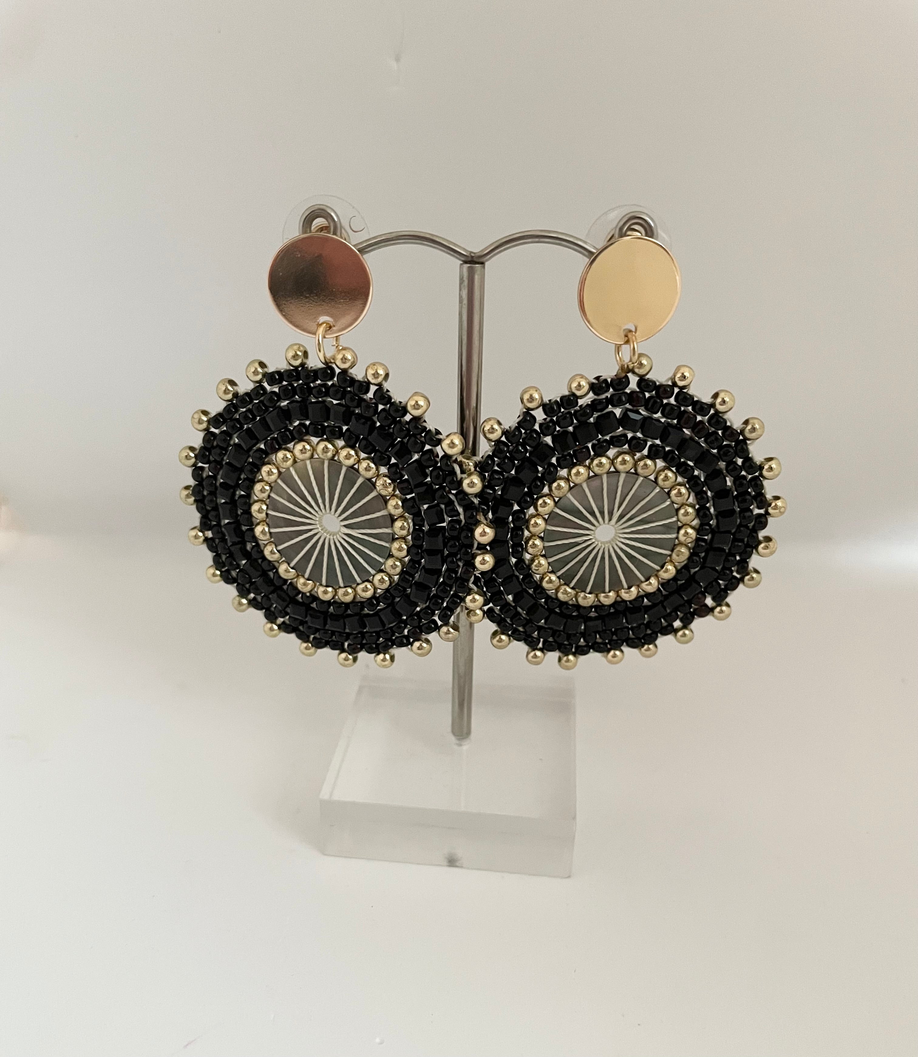 Beautiful Black Bead Earrings