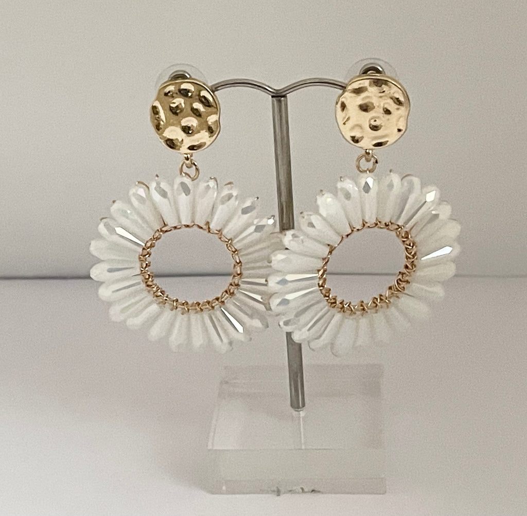 Beautiful White Bead Earrings