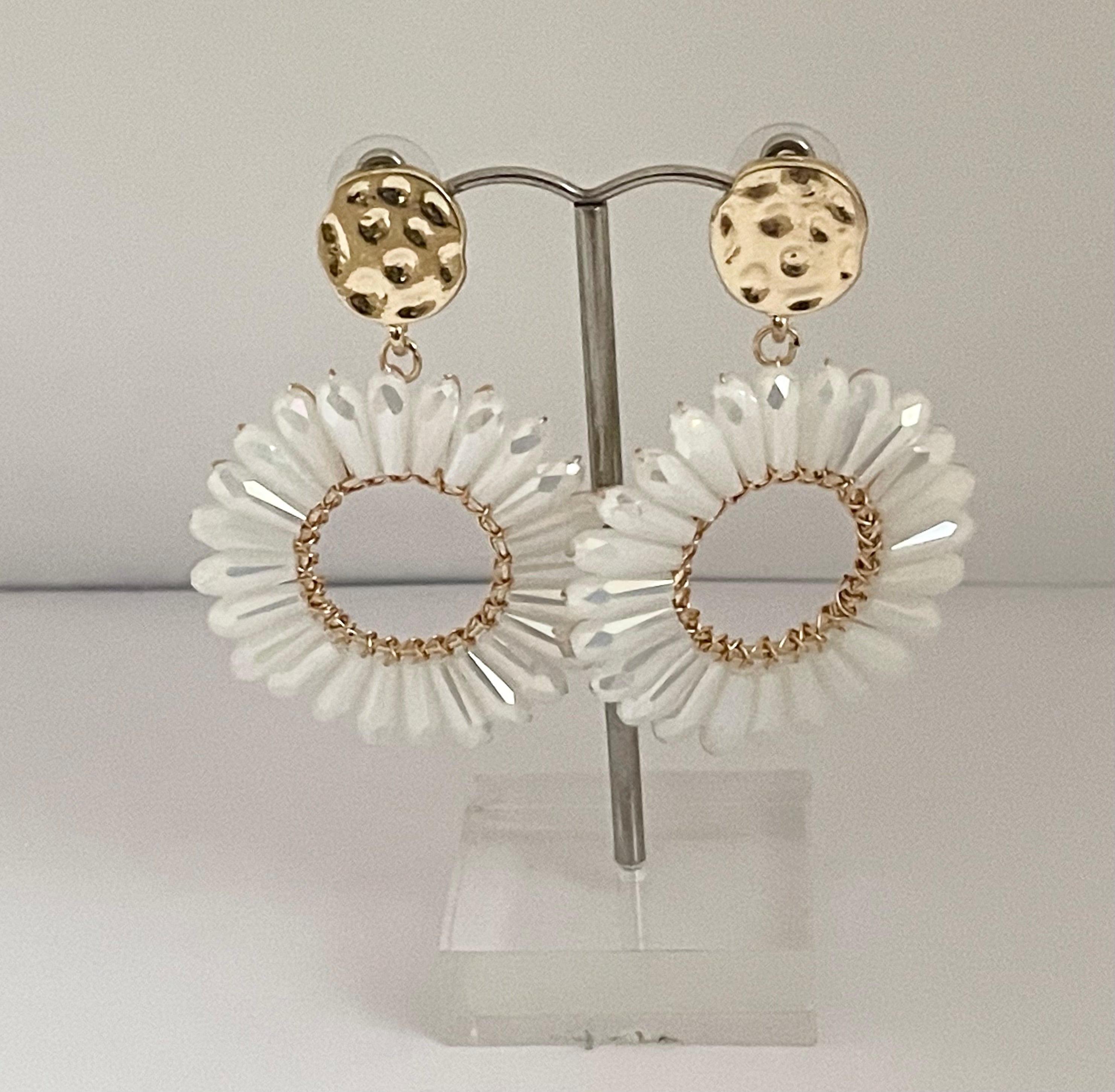 Beautiful White Bead Earrings