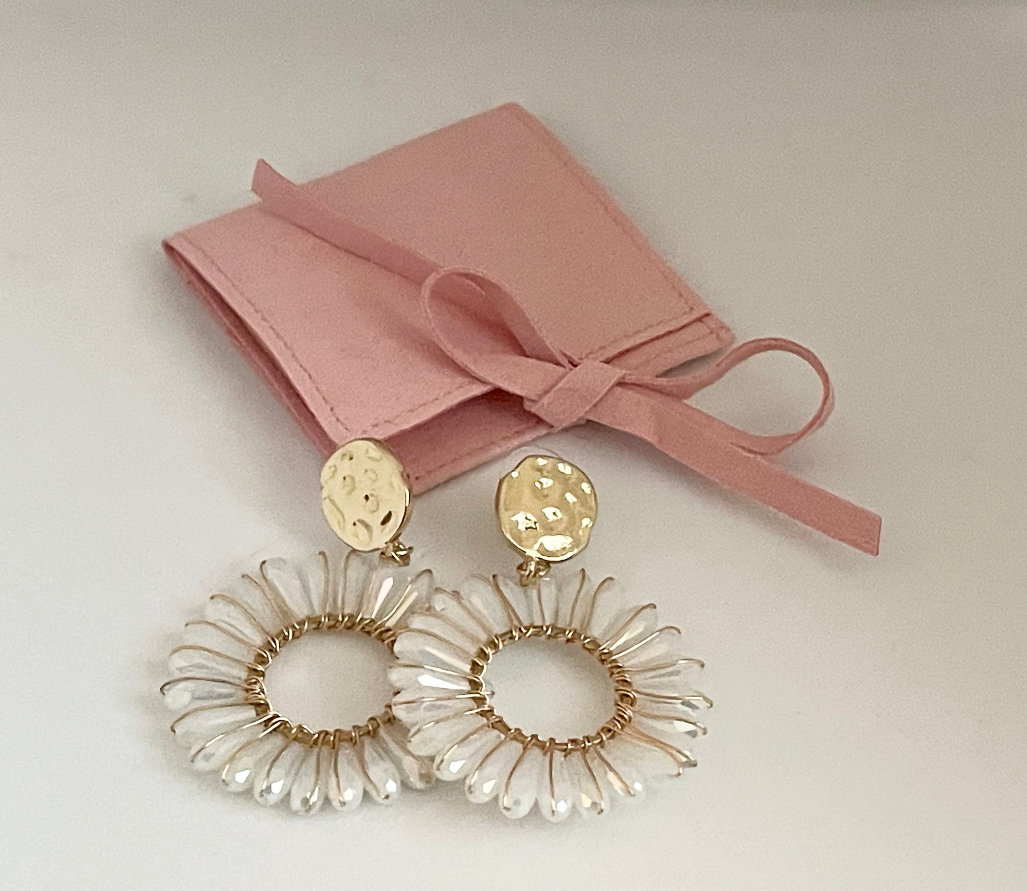 Beautiful White Bead Earrings