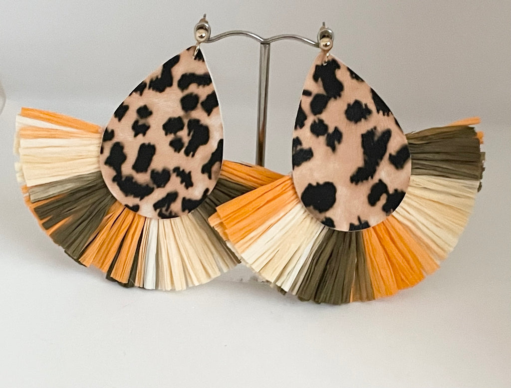 Funky Oversized Leopard Earrings