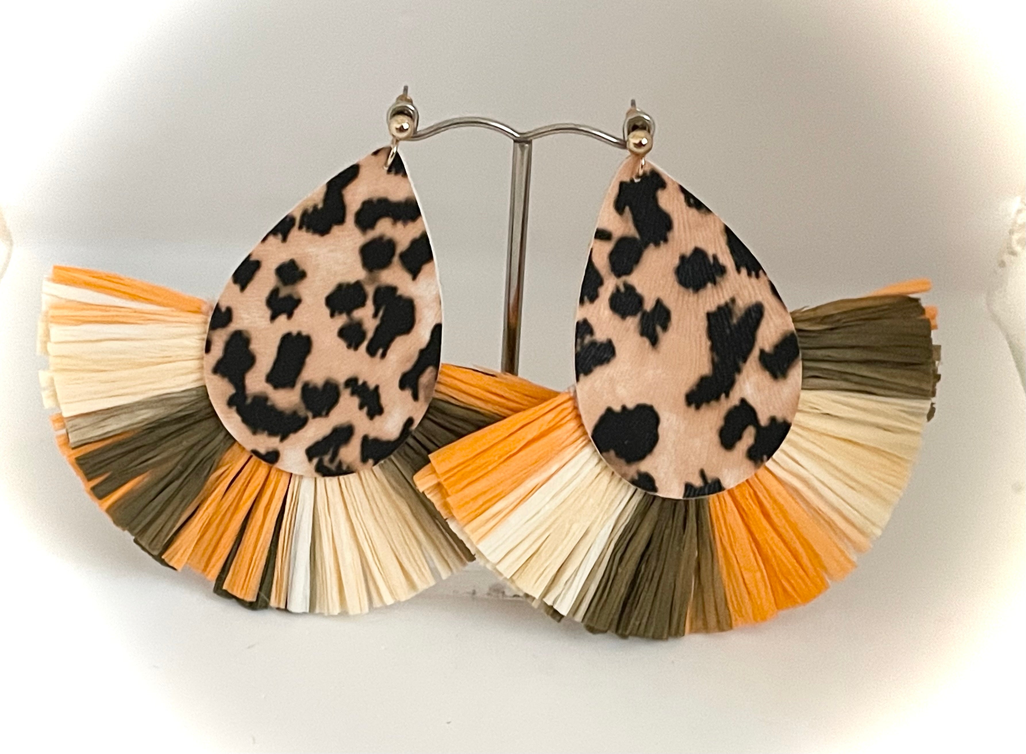 Funky Oversized Leopard Earrings