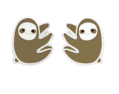 Sterling Silver Sloth Earrings - Love to sleep