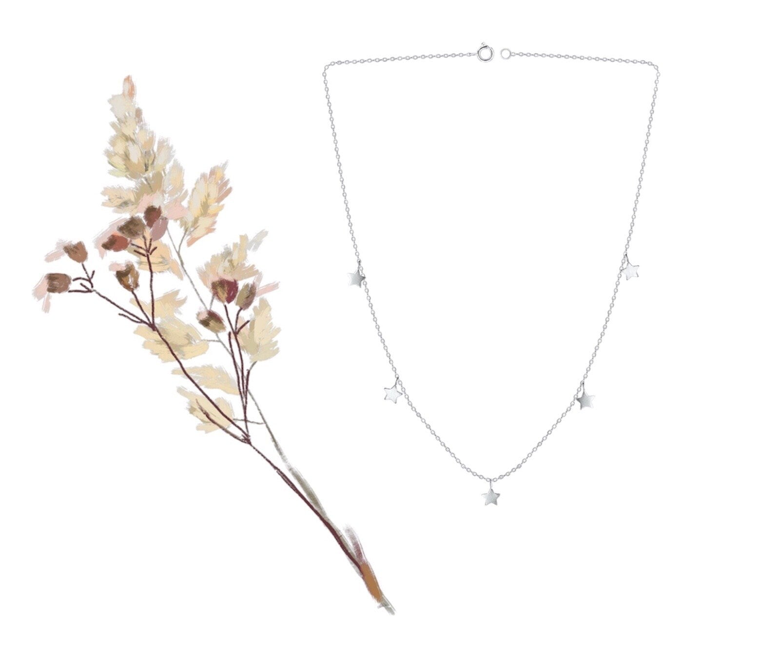 Sterling Silver Stars Necklace