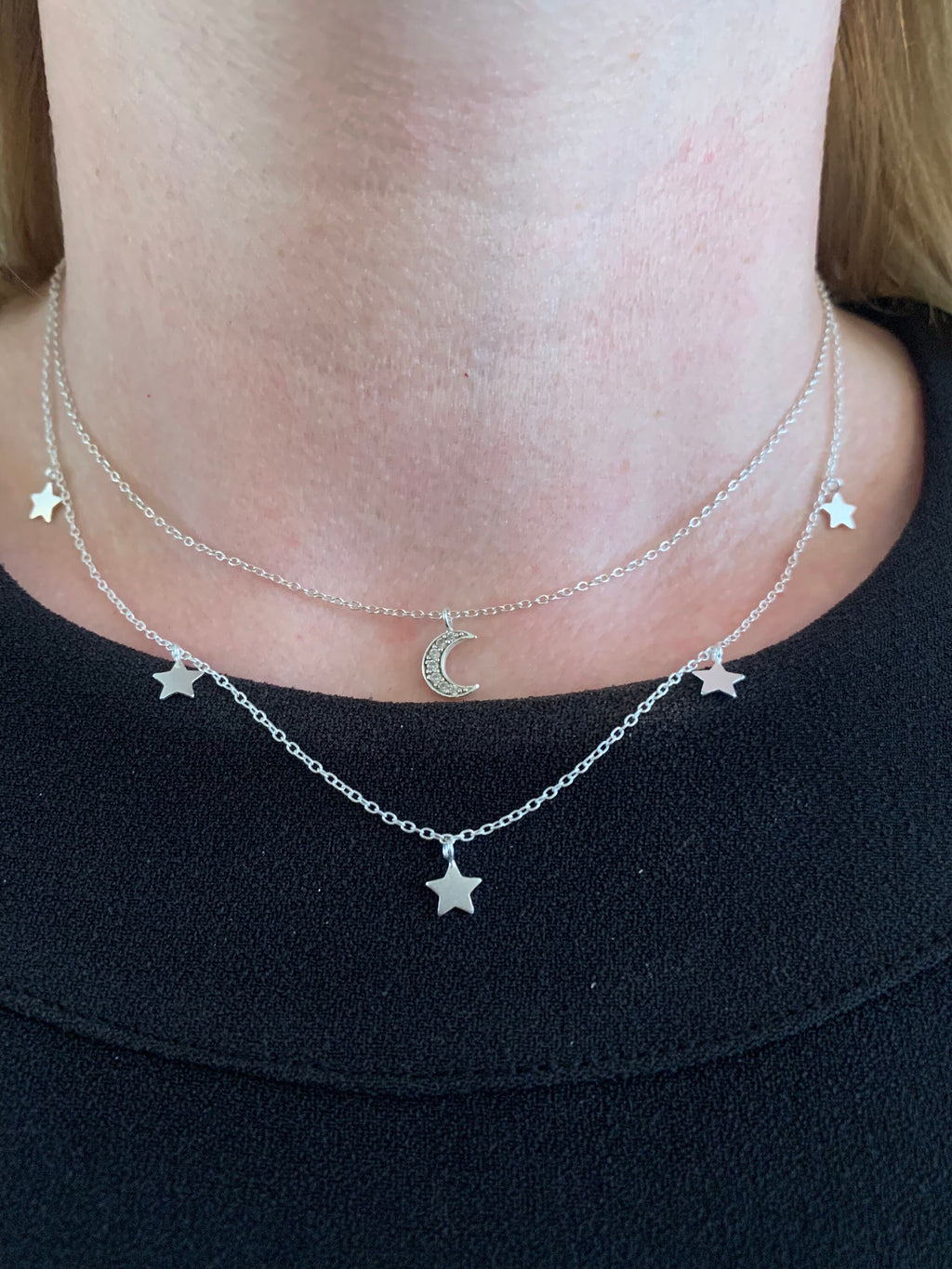 Sterling Silver Stars Necklace