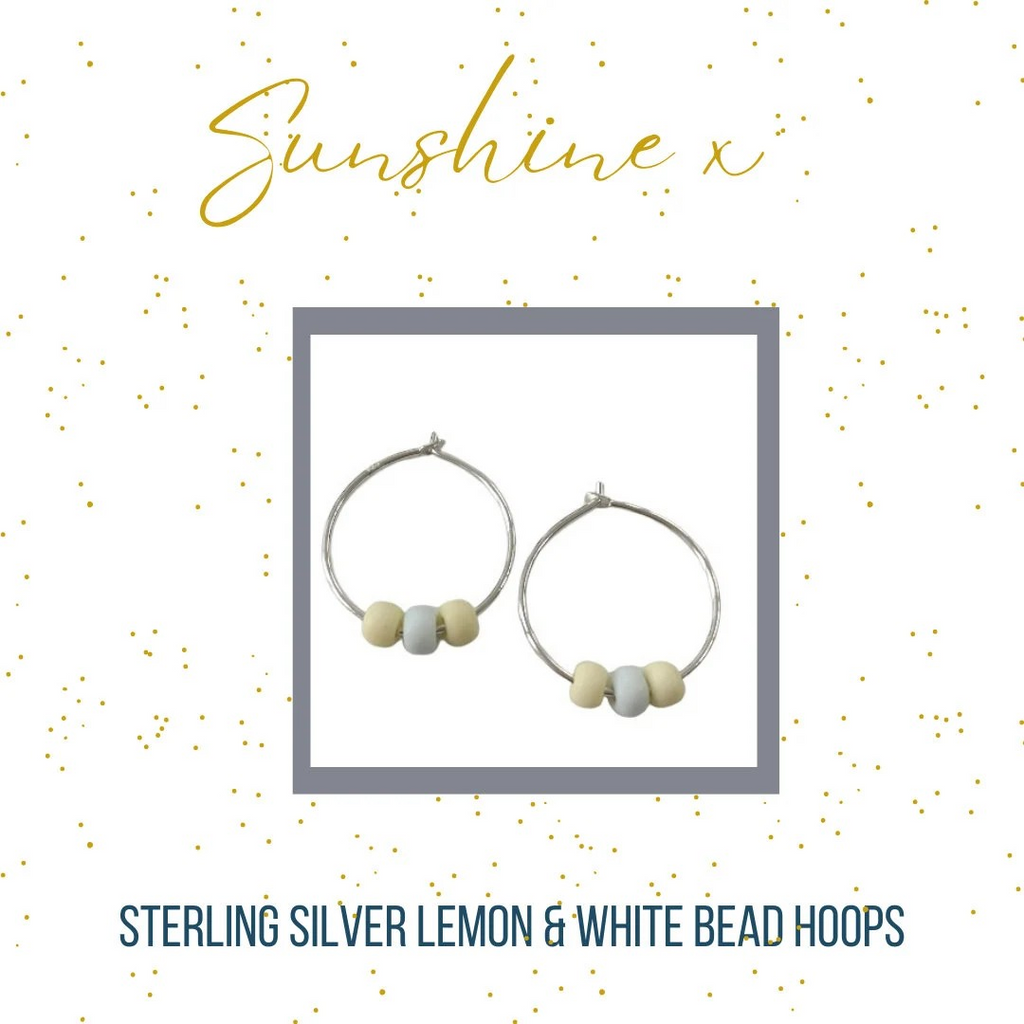 Sterling Silver sunshine Beads Hoops - choose your colours!
