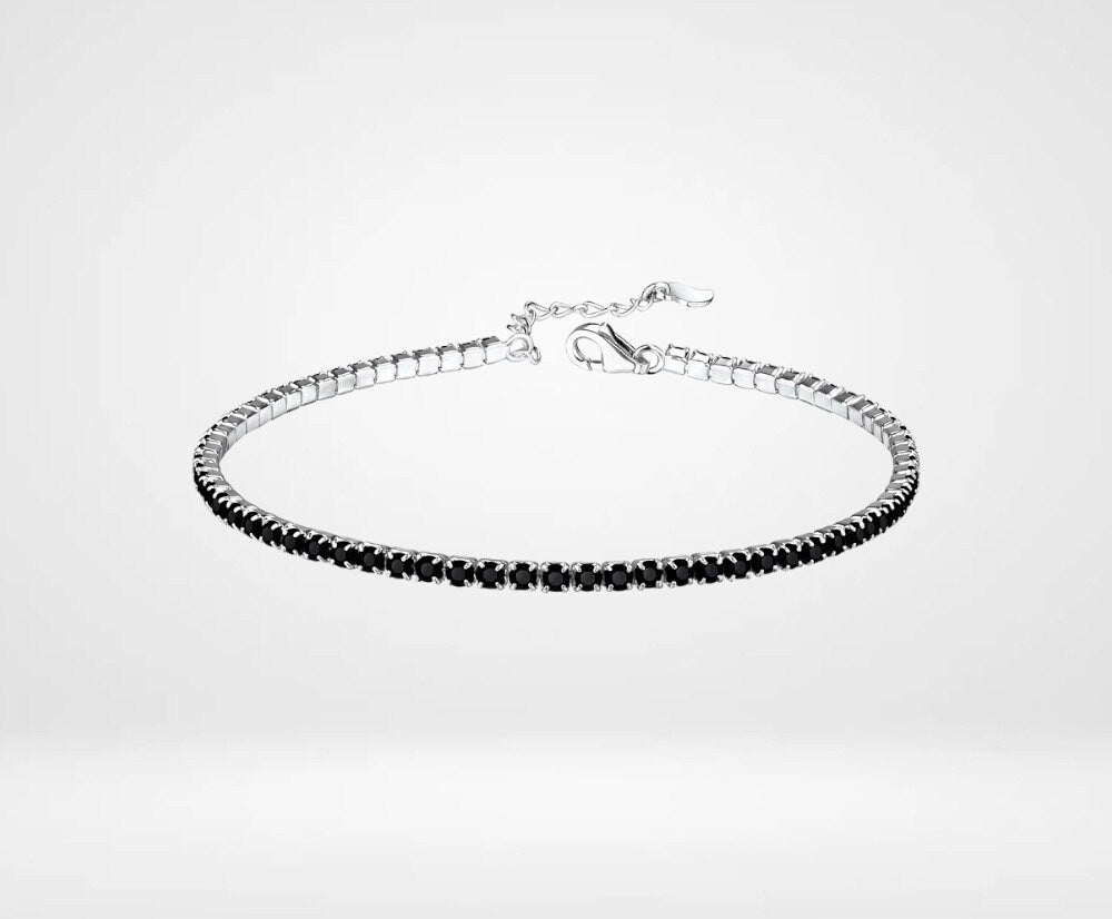 Sterling Silver Black CZ Tennis Bracelet