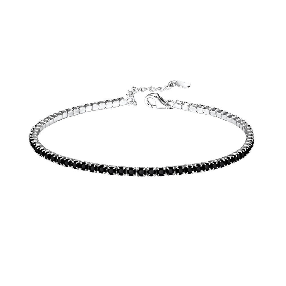Sterling Silver Black CZ Tennis Bracelet