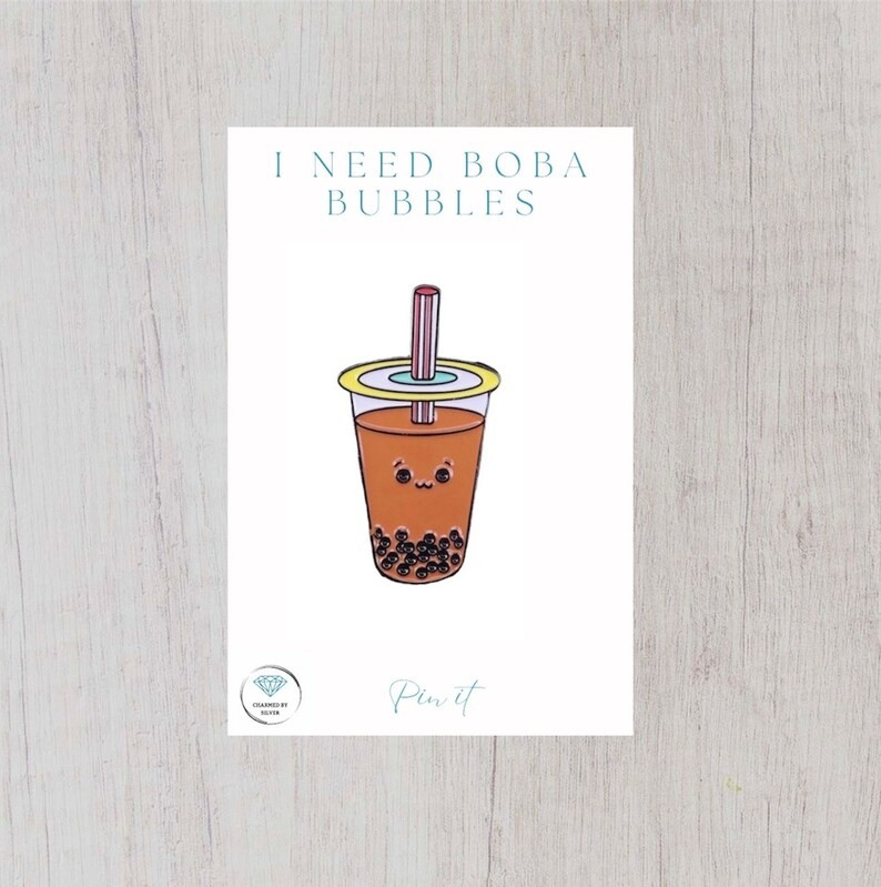 Boba Bubble Tea Enamel Pin