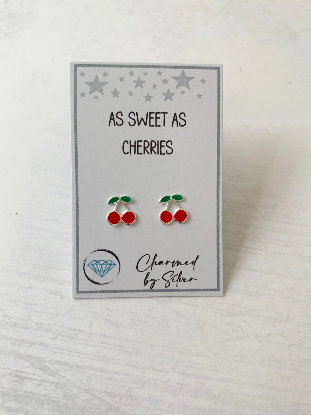 Sterling Silver Cherry Earrings