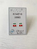 Sterling Silver Cherry Earrings