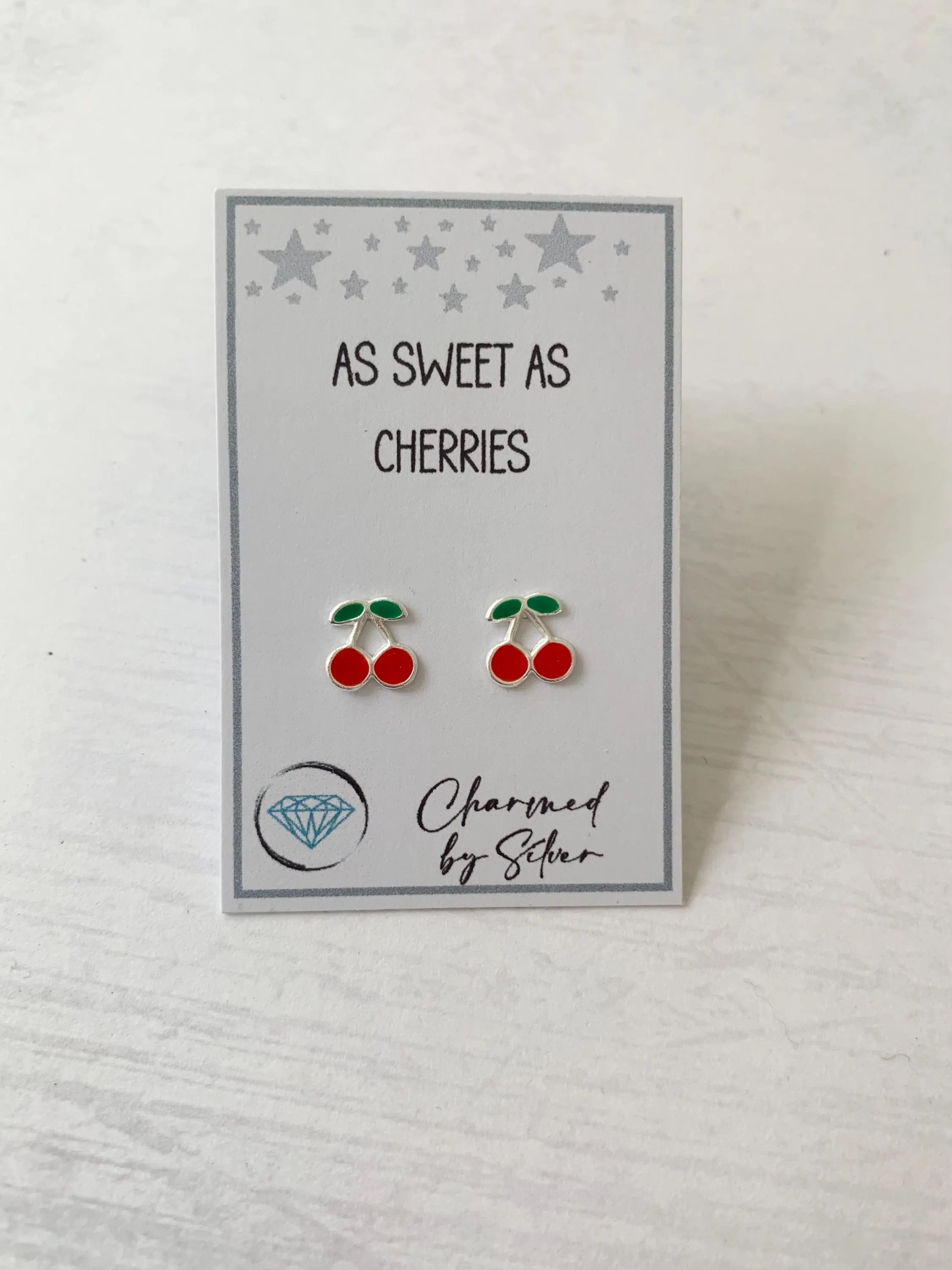 Sterling Silver Cherry Earrings