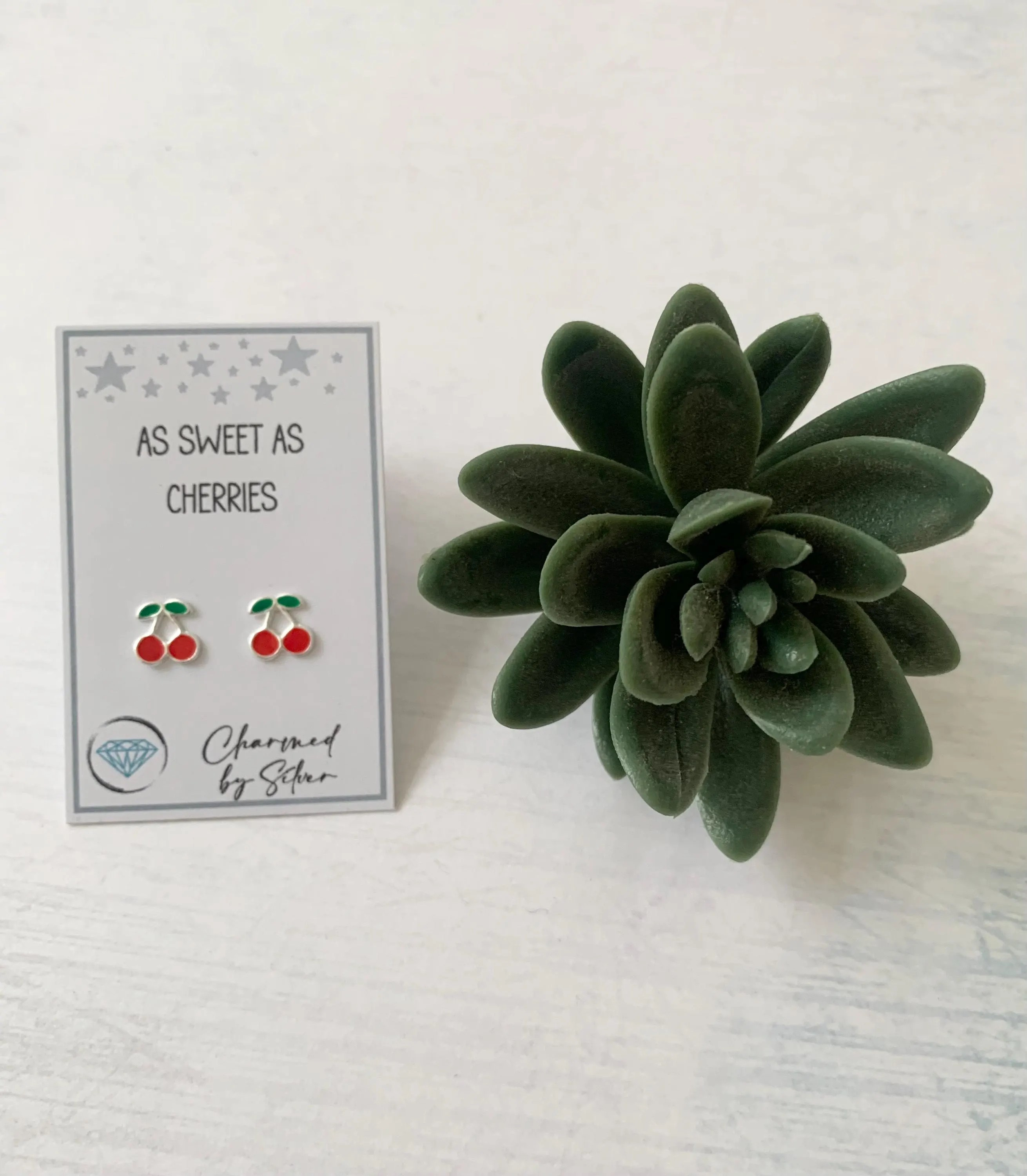 Sterling Silver Cherry Earrings