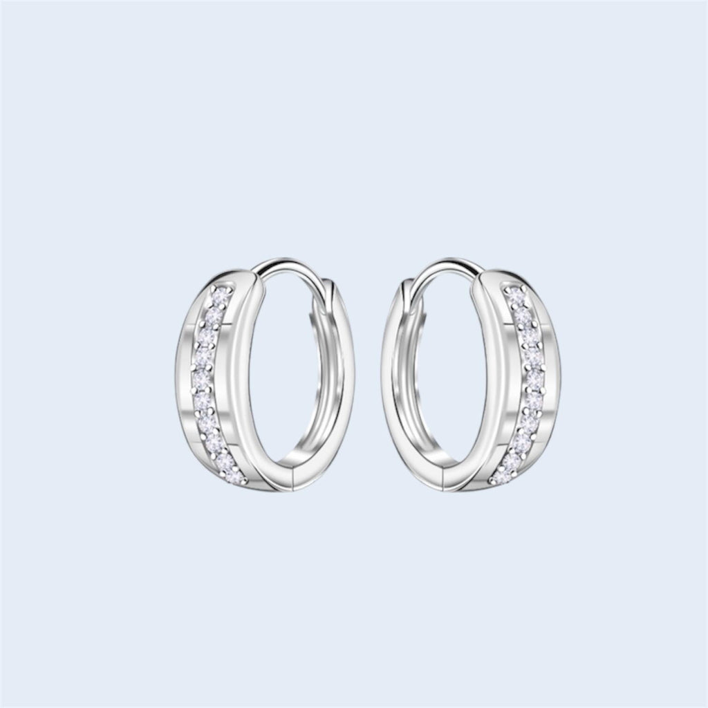 Sterling Silver Cubic Zirconia Hoops