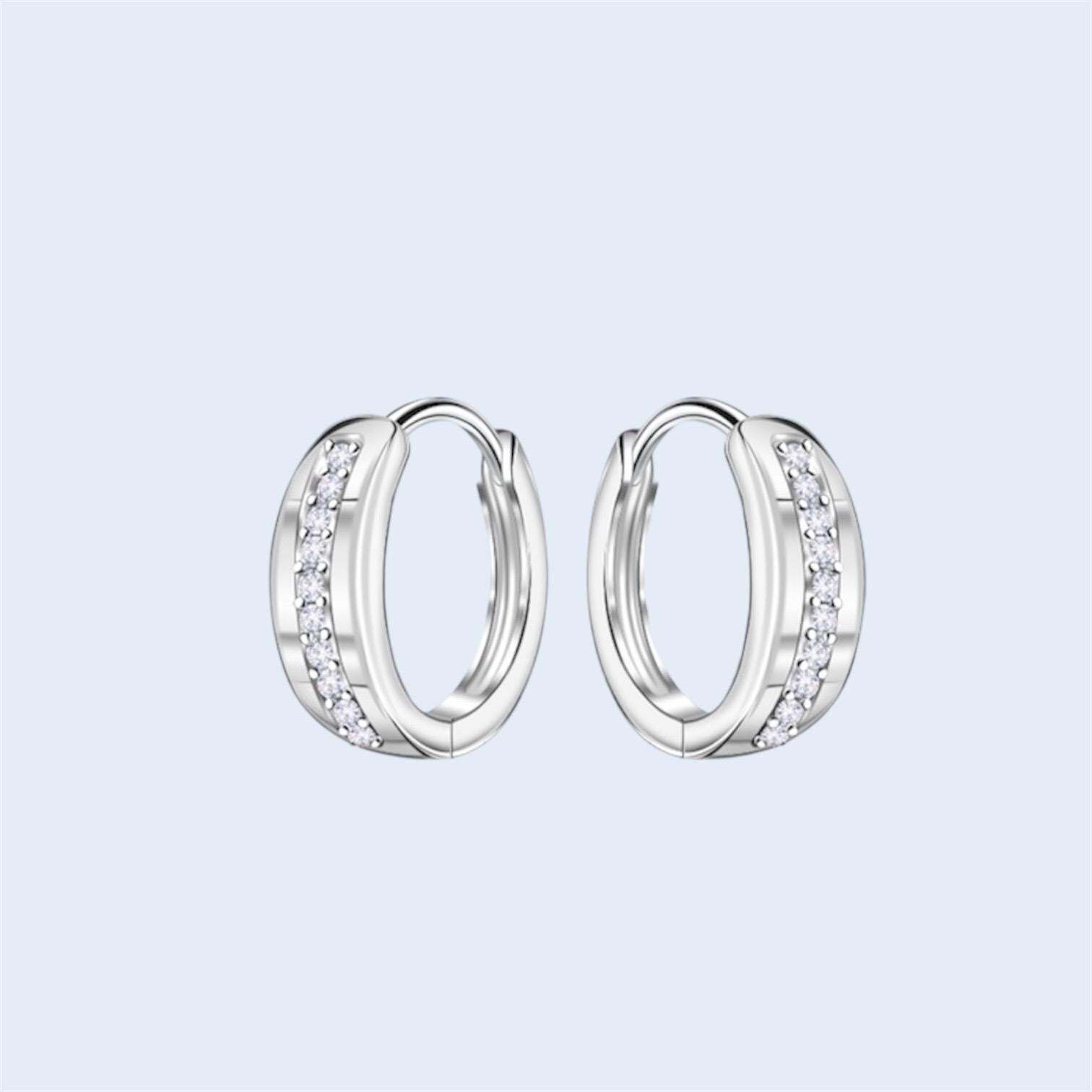 Sterling Silver Cubic Zirconia Hoops