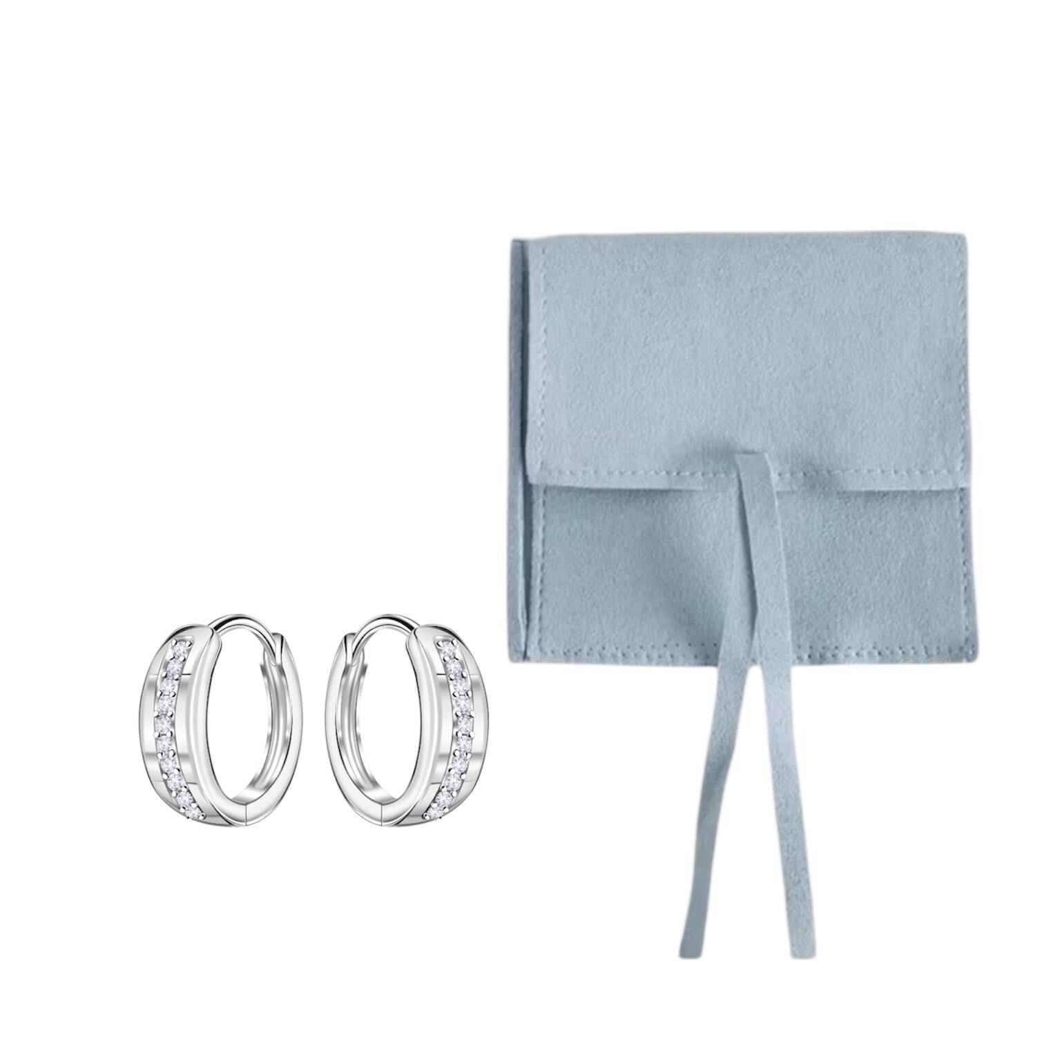 Sterling Silver Cubic Zirconia Hoops
