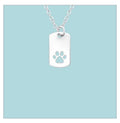 Sterling Silver Dog Paw Tag Necklace