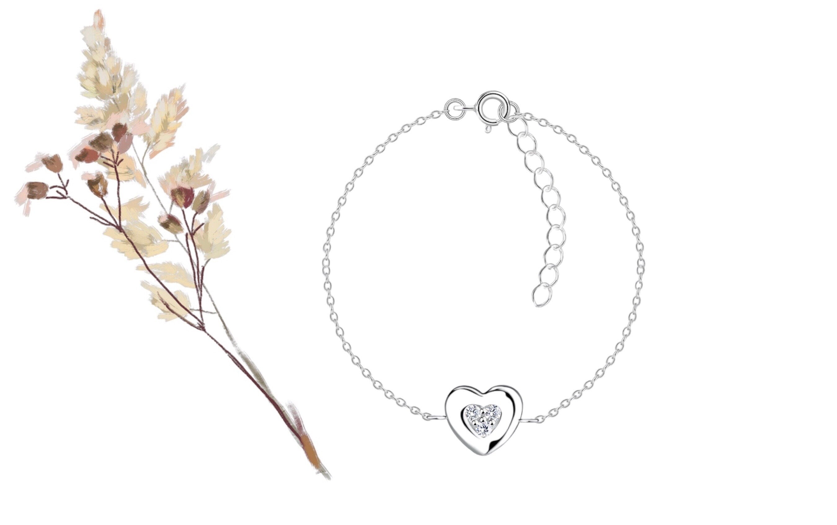 Sterling Silver Heart Bracelet
