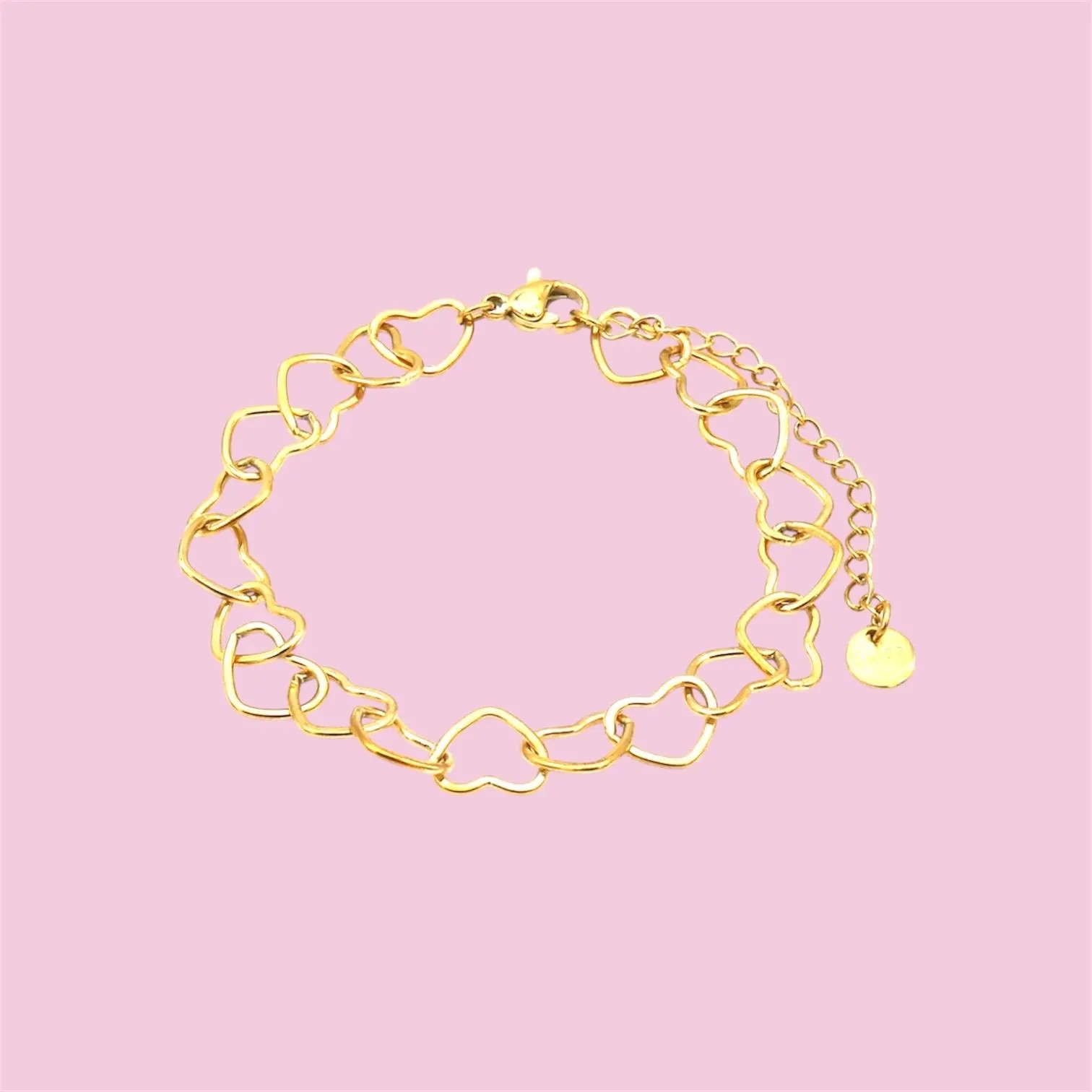 Gold Heart Chain Bracelet
