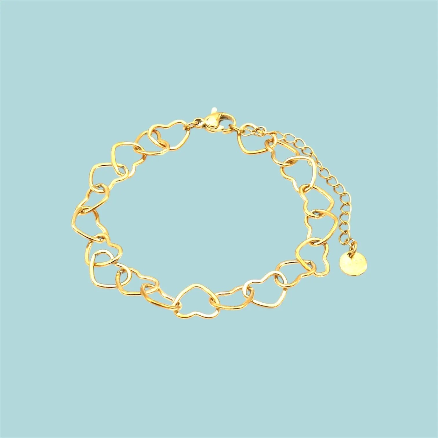 Gold Heart Chain Bracelet