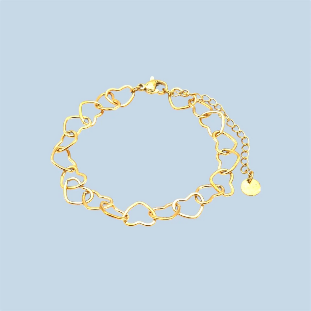 Gold Heart Chain Bracelet
