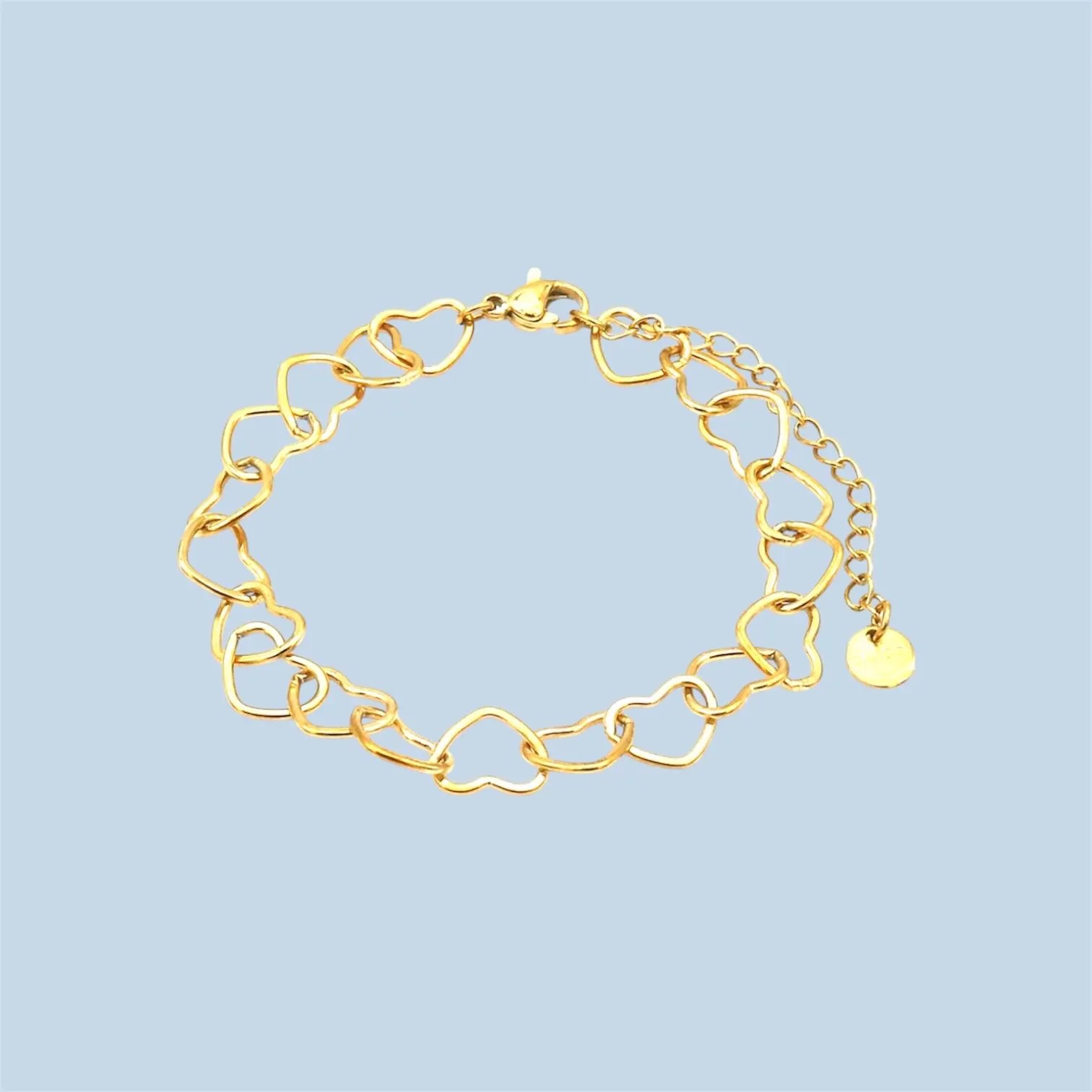 Gold Heart Chain Bracelet