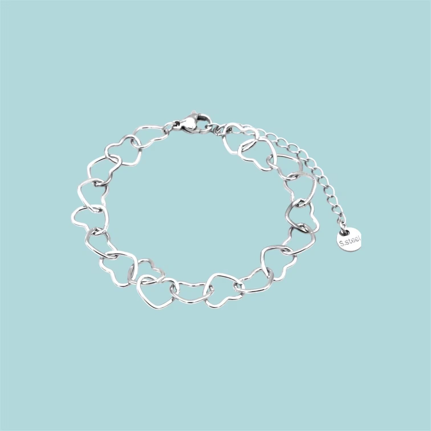 Silver Heart Chain Bracelet