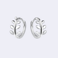 Sterling Silver Olive Leaf Huggie Hoop Earrings