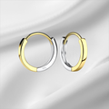 Sterling Silver & 14k Gold Plated Huggie Hoop