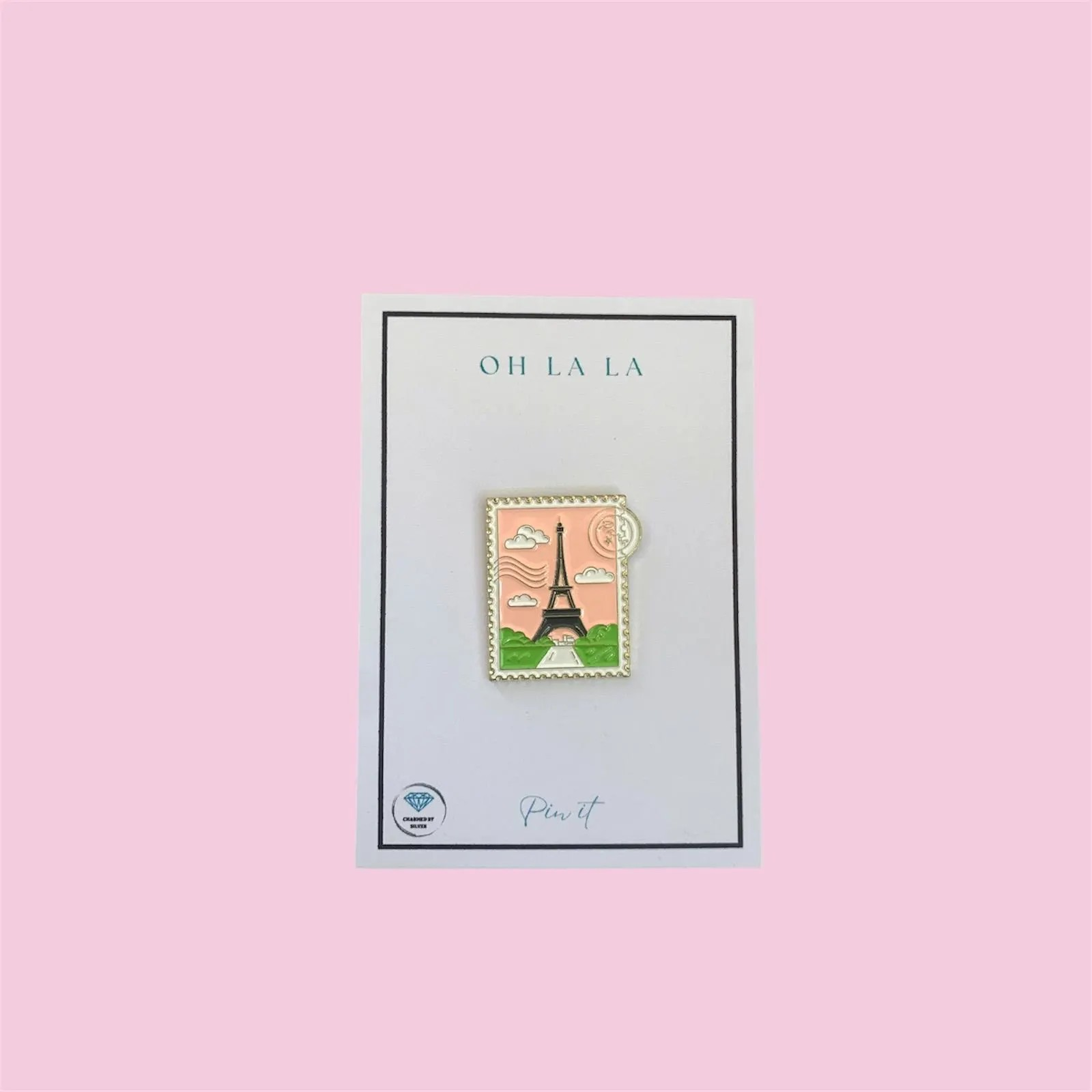 Oh La La Eiffel Tower Parisienne Enamel Pin