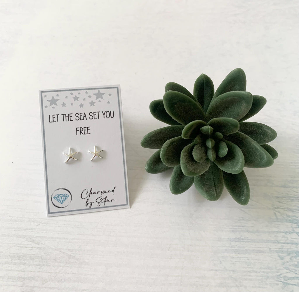 Sterling Silver Starfish Earrings - Let the sea set you free