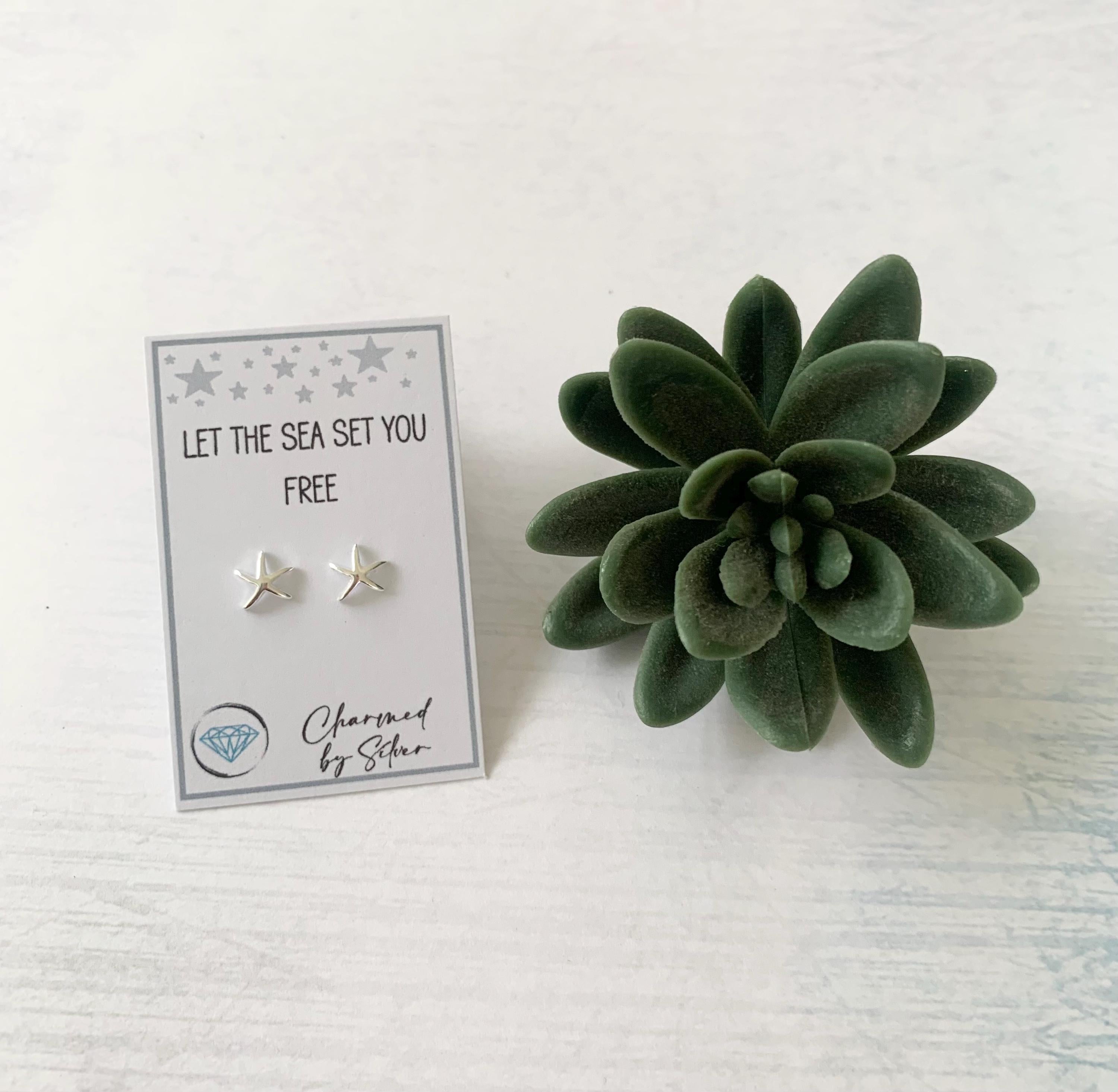 Sterling Silver Starfish Earrings - Let the sea set you free