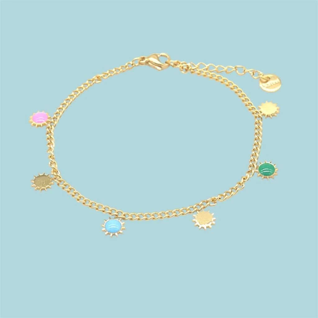 Gold Sun Charm Bracelet
