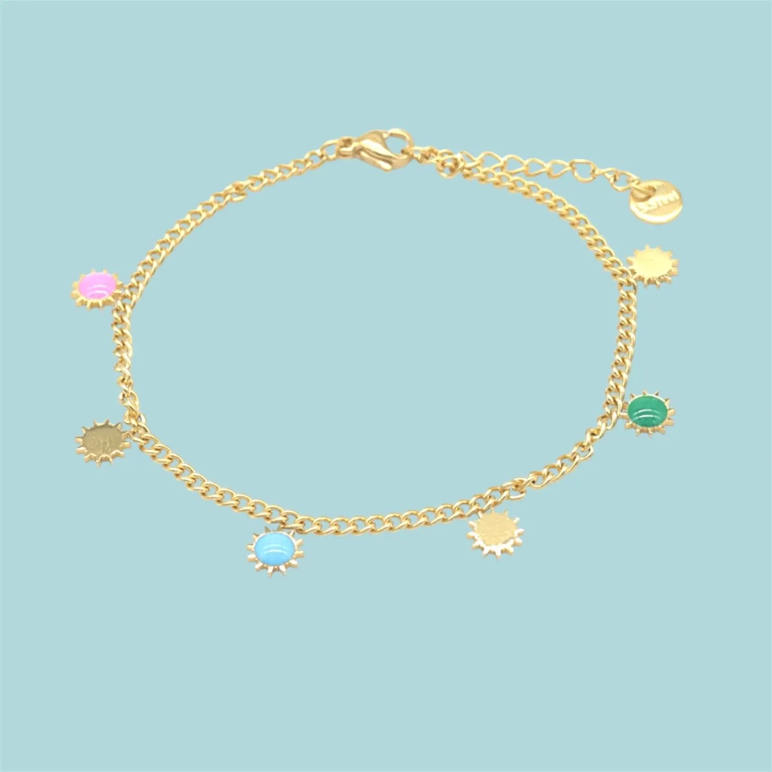 Gold Sun Charm Bracelet