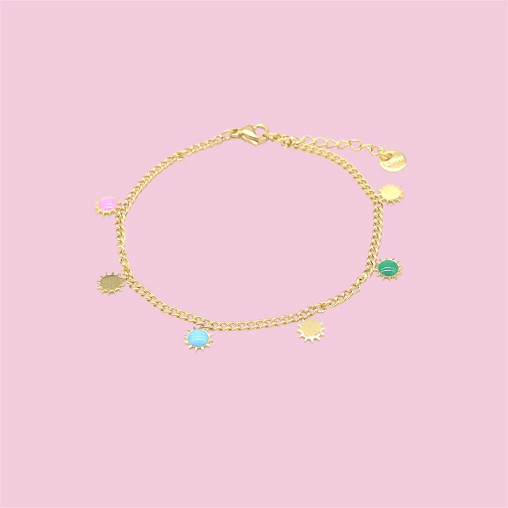 Gold Sun Charm Bracelet