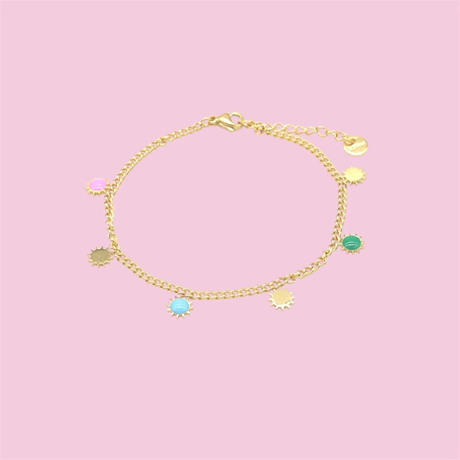 Gold Sun Charm Bracelet